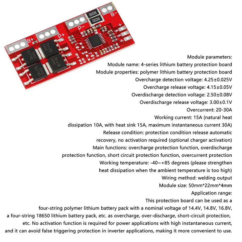 1Pc Smart Electronics 4S 30A High Current Li-ion Lithium Battery Charger Protection Board Overcharge 14.8V 16.8V