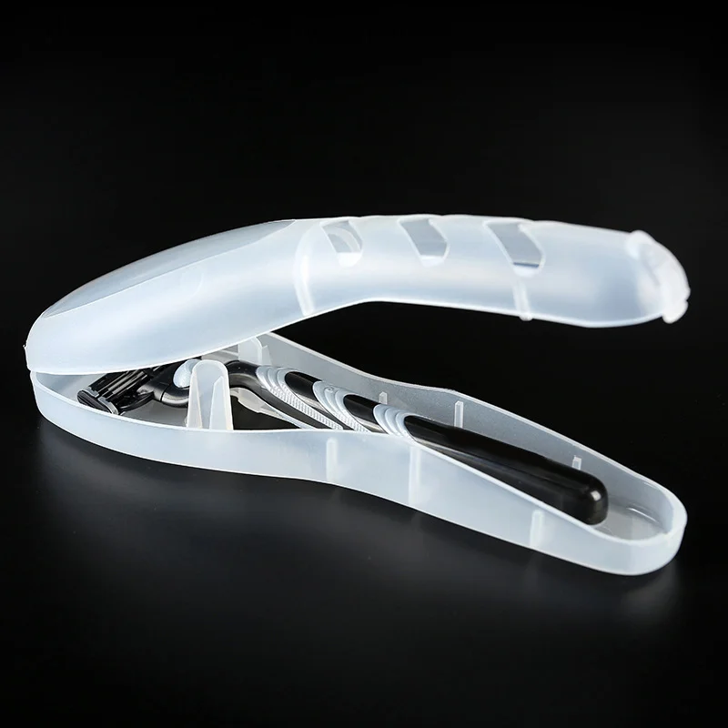 1/2/4pcs Shaver Storage Box Transparent Plastic Razor Box Blades Holder Portable Travel Razor Case Men's Razor Box Containers