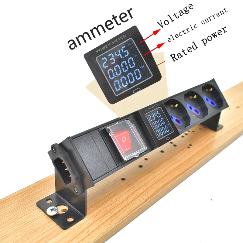 PDU power strip network cabinet rack C14 port desktop German Italian socket 1-9AC With ammeter wireless socket