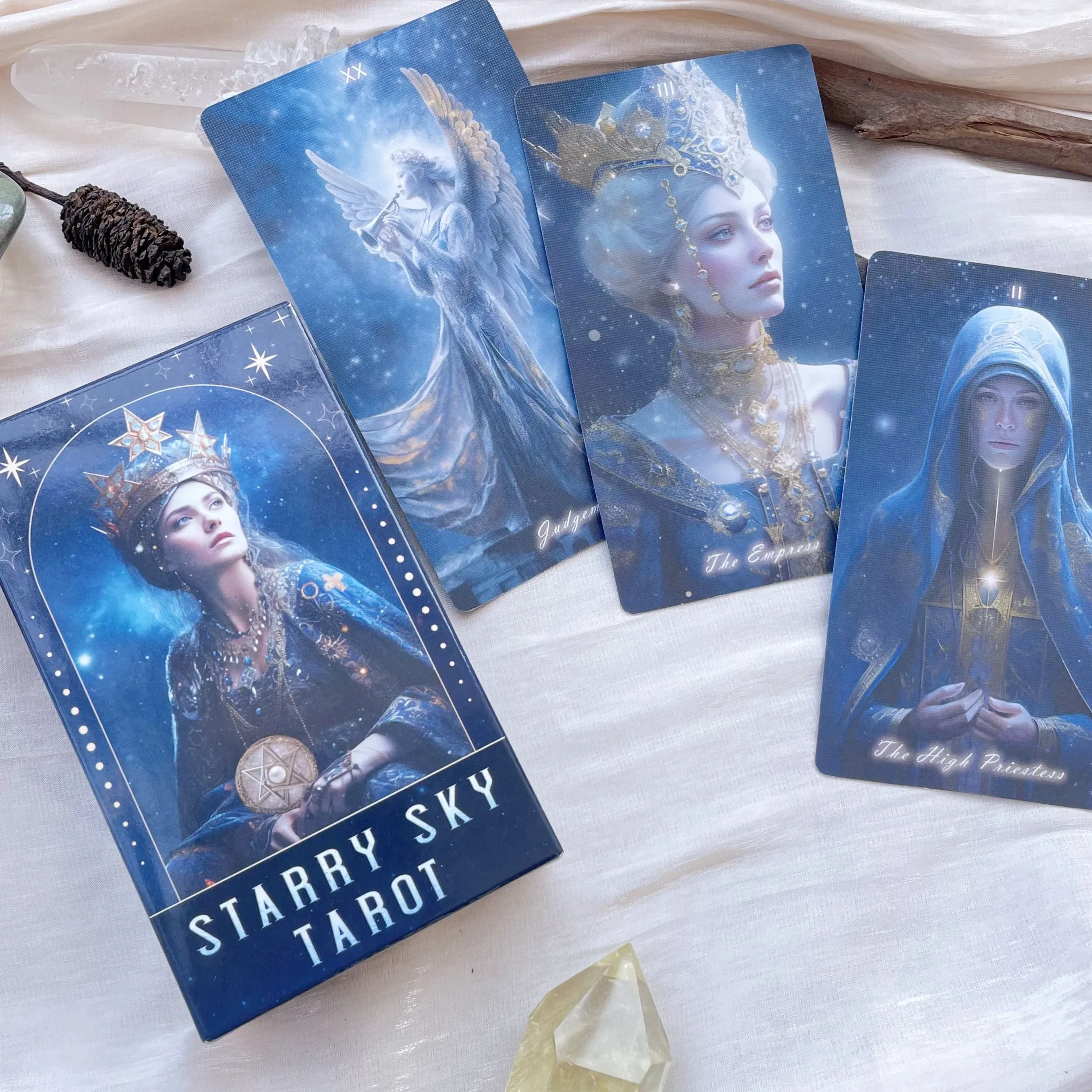 Genuine Professional Starry Sky Tarot Cards English French Spanish Russian Divination Deck Oracle 78 Beginners High Quality