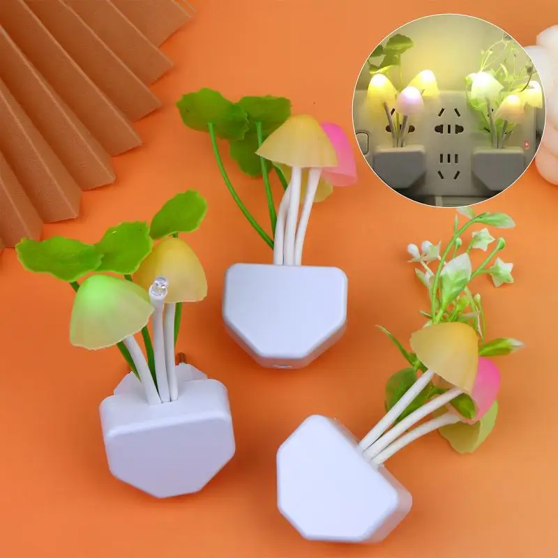 Cute Mushroom LED Night Light With Smart Light Control Energy Saving Design For Bedroom Kids Room Decor