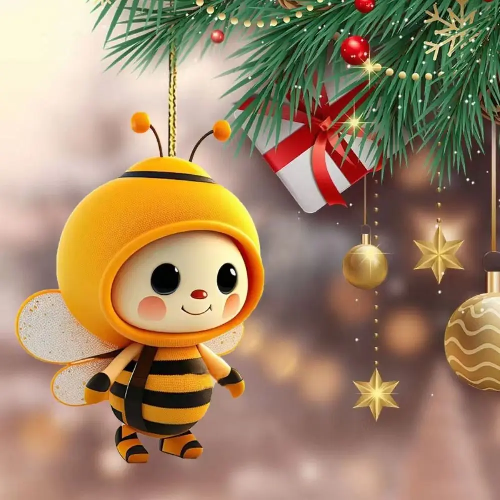 Cute Bee Car Hanging Decoration Creative Exquisite Car Rear View Ornaments Lovely Small Honeybee Pendant