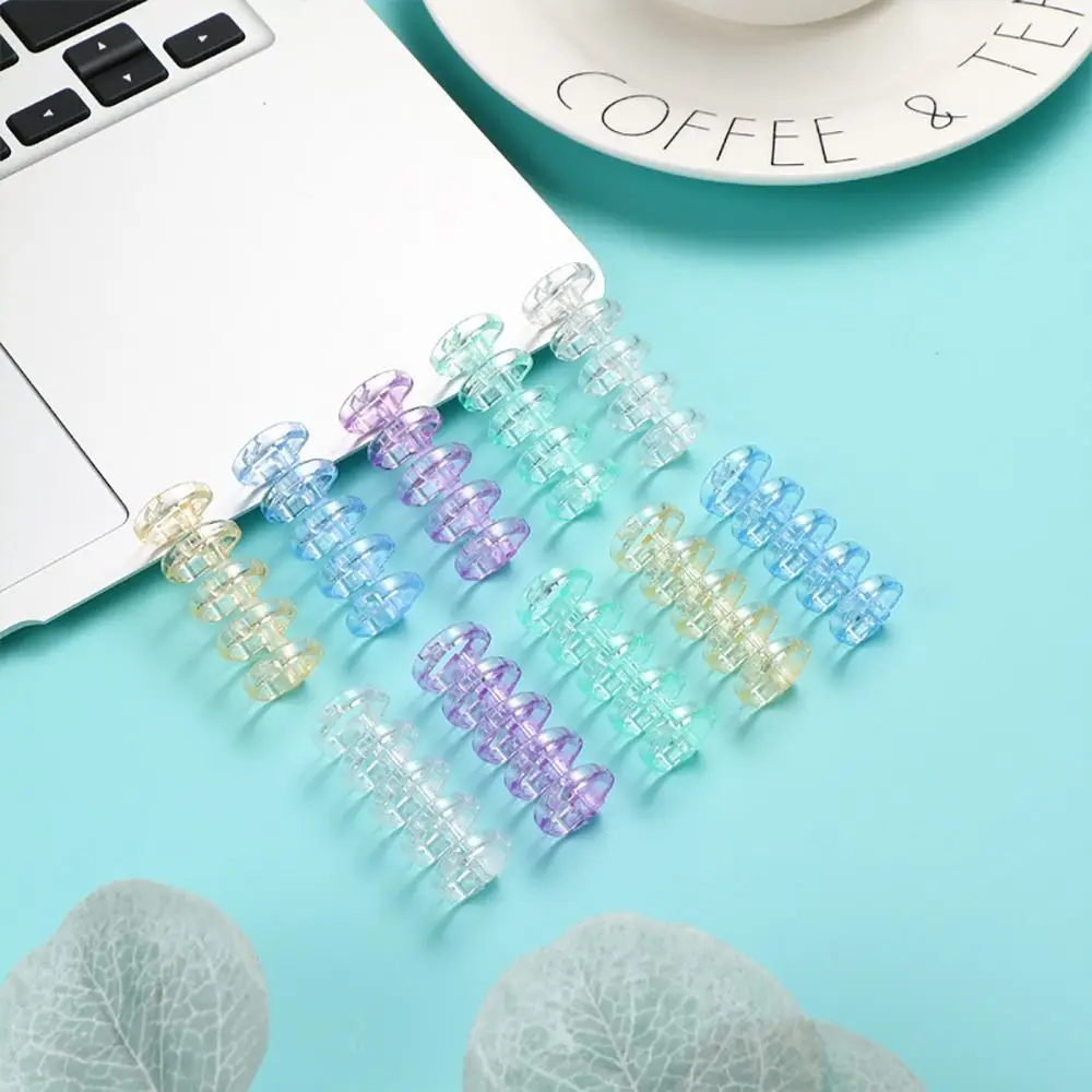 10Pcs Binding Spines Snap Split Binder Rings Learning Cards Stationery Office Supplies Loose Leaf A4 A5 A6 Notebook Plastic