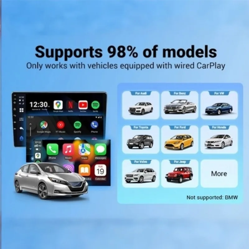 Getpairr Wireless CarPlay & Android Auto Adapter USB Plug & Play BT 5.0 + 5G WiFi Screen Mirroring Voice Control Car Upgrade Box