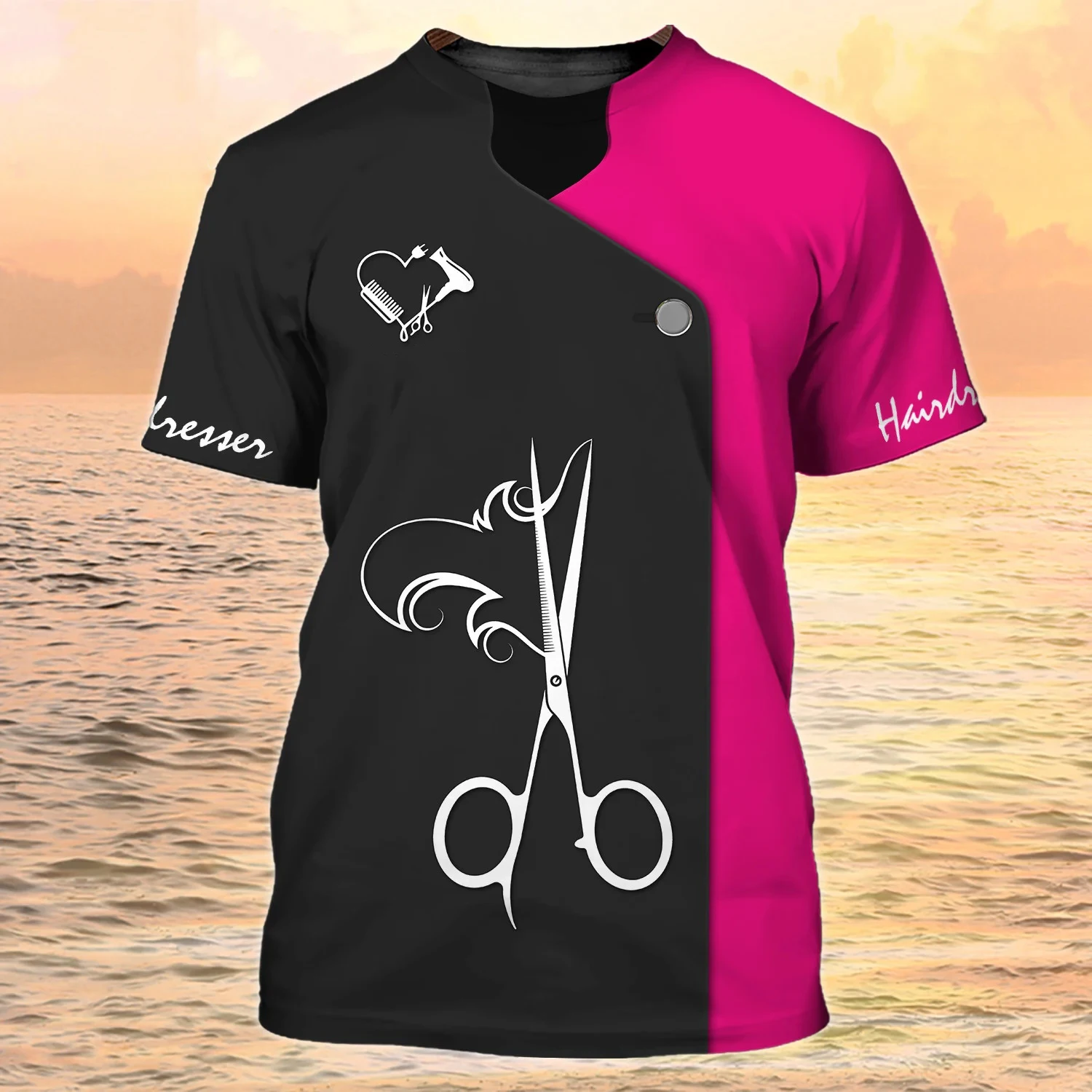 Hairdresser T-Shirts Hair Stylist 3D Print Streetwear Men Women Fashion Oversized T Shirt Cosplay Tees Tops Uniform Man Clothing