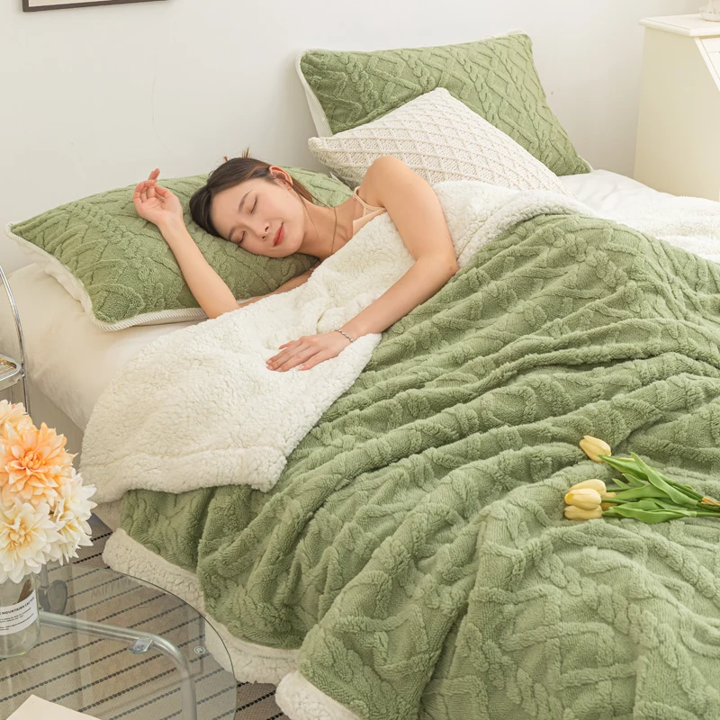 Spring Summer Warm Sherpa Blankets Solid Sofa Bed Mink Throw Bedspread Coverlet Home Office Airplane Sleeping Cover Blankets