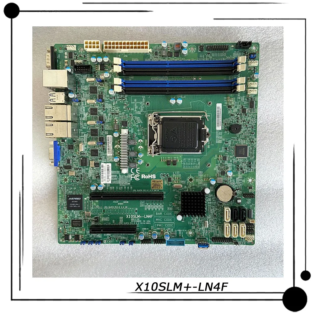 X10SLM+-LN4F For Supermicro Server microATX Motherboard LGA 1150 Intel C224 Support E3-1200 v3/v4 DDR3 PCI-E 3.0 Fully Tested