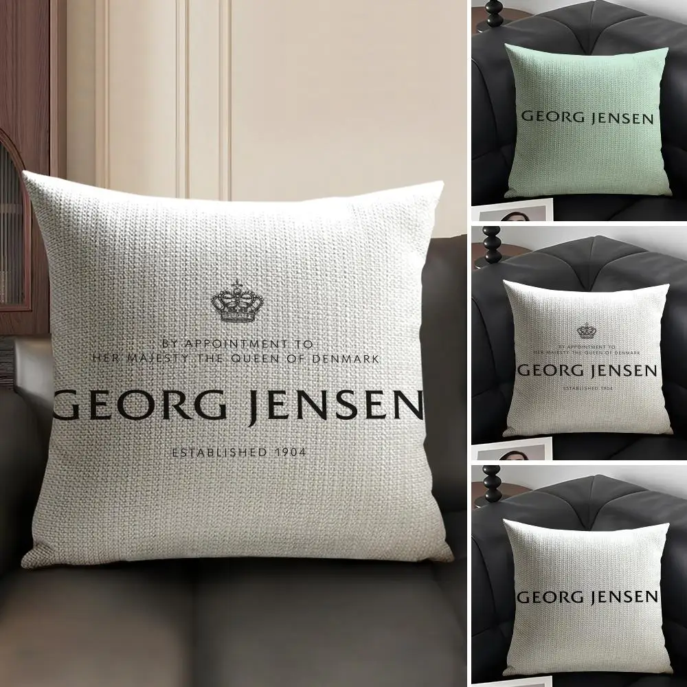 Jewellery & Silver Georg J-Jensen Cushion Cover Summer Linen Organic Fabric Double-Sided Printing Sofa Pillow Case Home Decor