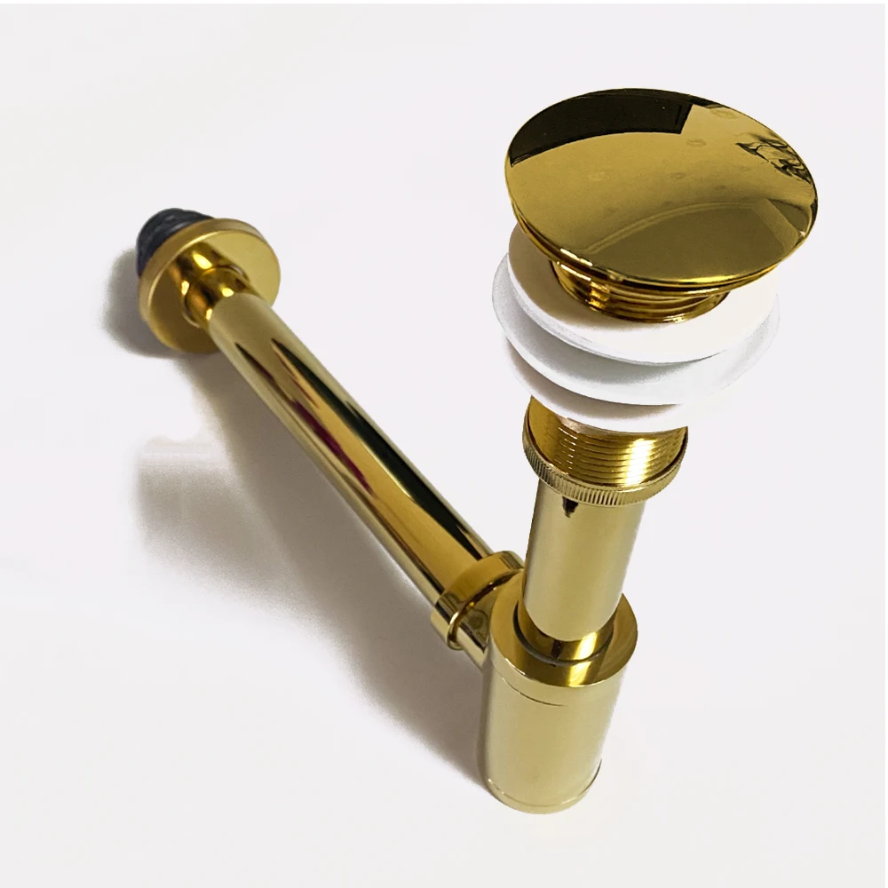 Gold Pop Up Drain Plug for Bathroom Sink Basin Hole Drain Filter Bathroom Siphion Pipe Kits Toilet Deodorization Insect Stopper