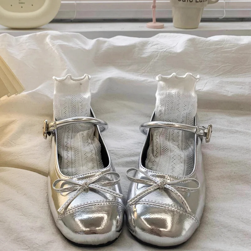 

Kids'Casual Shoes Solid Color PU Leather Spring Shoes For Girls Velcro Soft Bottom Anti-slip Silver Black Shoes Size 26-37