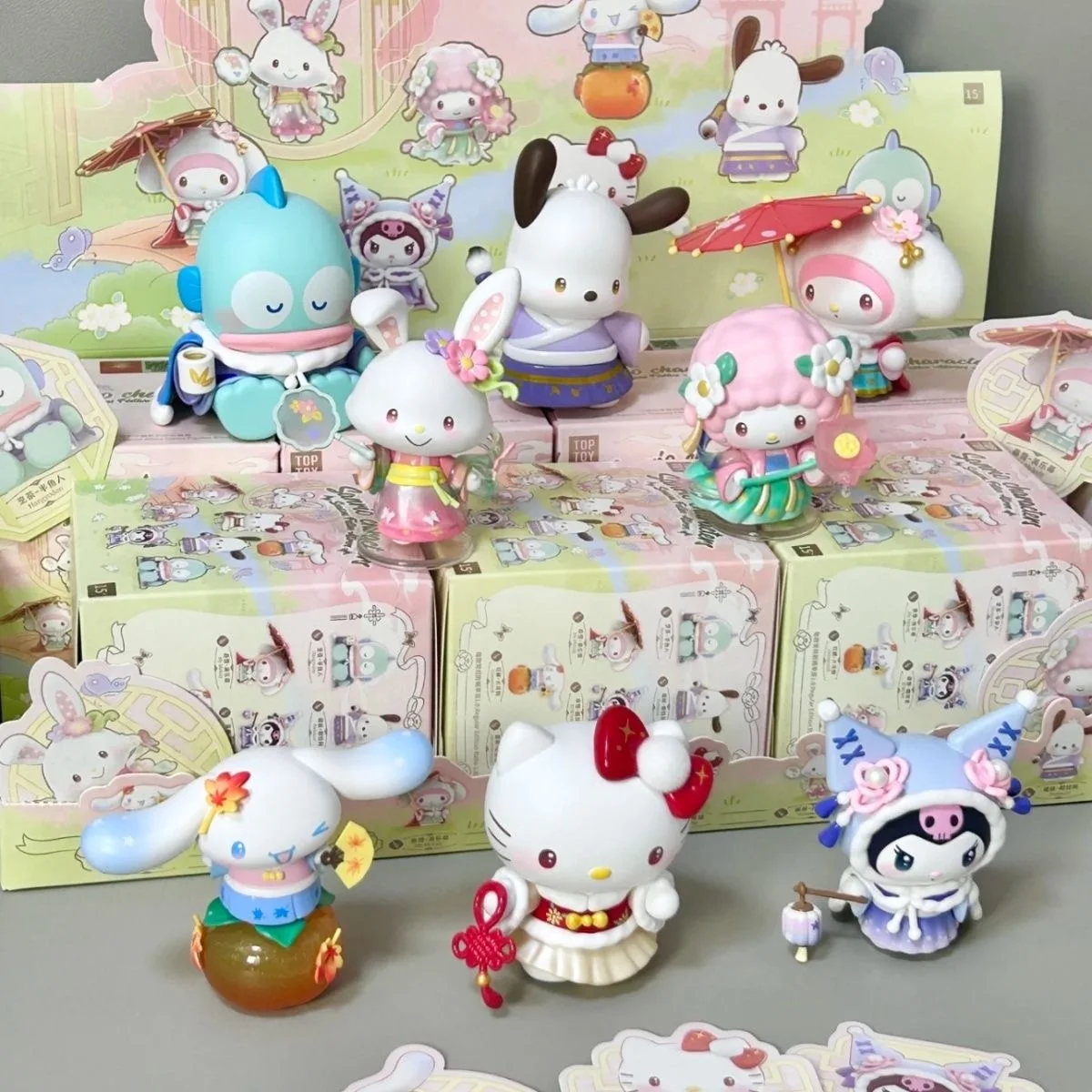 

Hello Kitty Four Seasons элегантный наряд серии слепая коробка милые куклы коллекция украшение для рабочего стола модный тренд подарок девушке