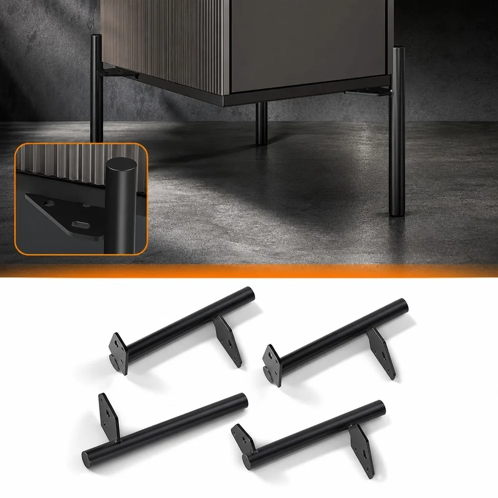 4pcs Metal Furniture Legs, DIY Replacement Feet for Sofa Cabinet Coffee Table Side, Modern Mounted Style
