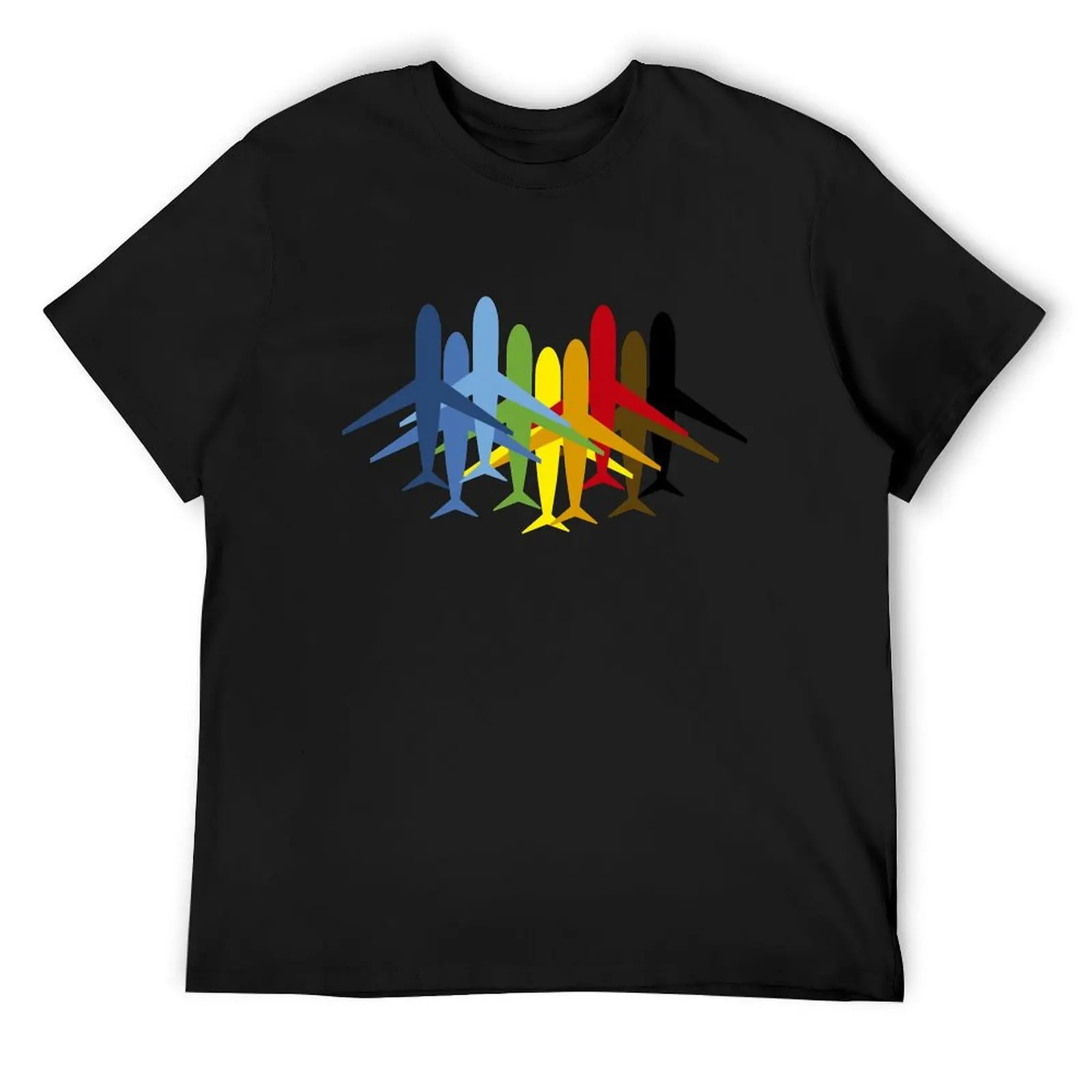 

Multi Rainbow Plane Silhouette. Pilot and Airplane Gift T-Shirt tees affliction shirts plain blacks designer t shirt men