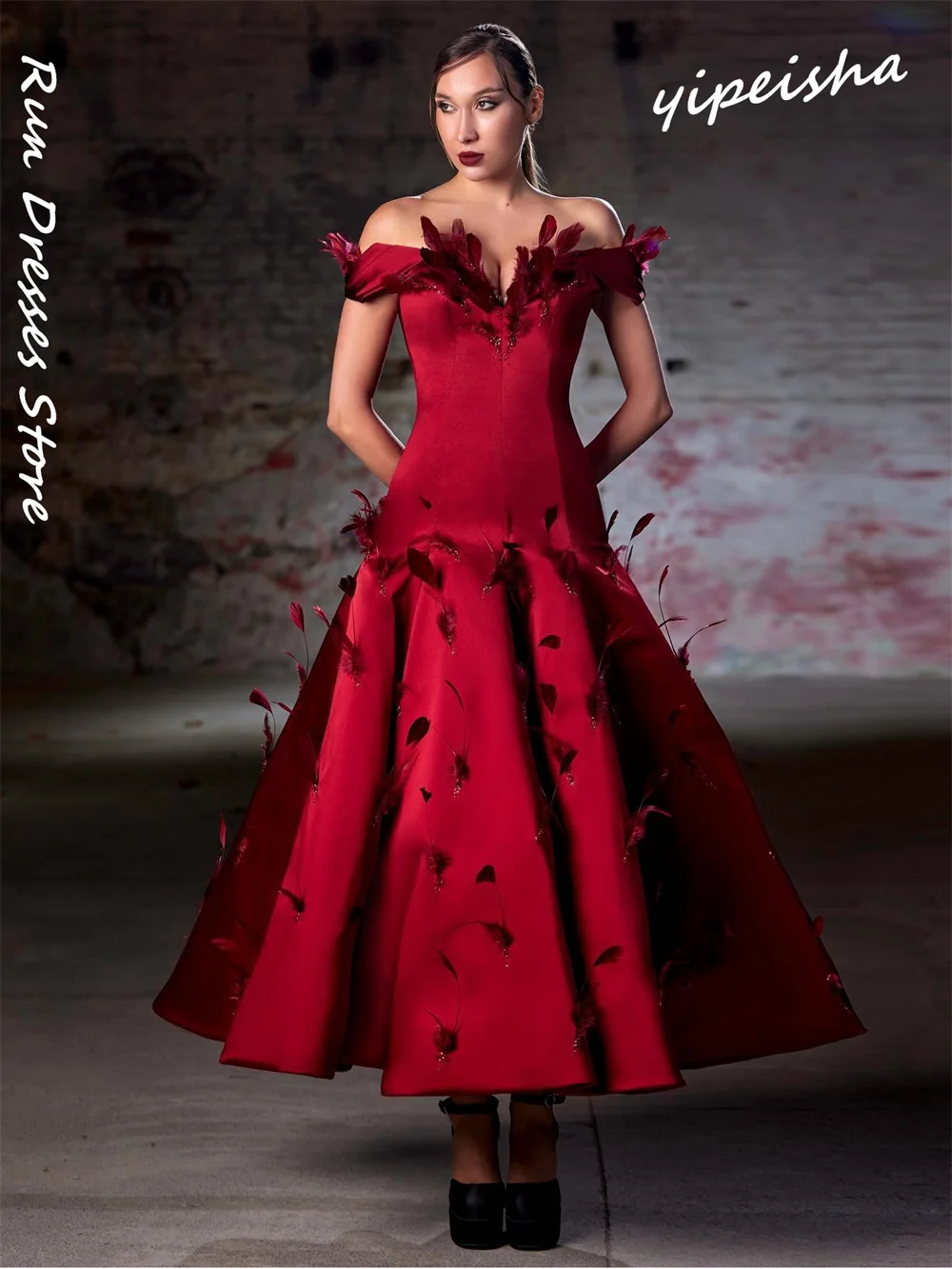 Prom kleid retro schulter frei a-line boden lang quince anera drapiert satin вечернее платье женское