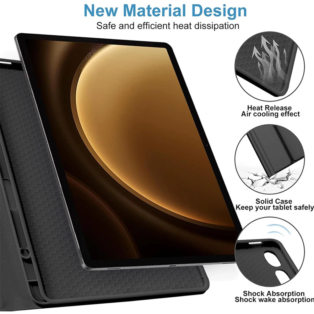 حافظة تابلت لهاتف سامسونج جالاكسي تاب S7 S8 S9 11 بوصة، غطاء لوحة مفاتيح لهاتف سامسونج جالاكسي تاب S9FE S10 FE 10.9 بوصة مع حامل قلم #4