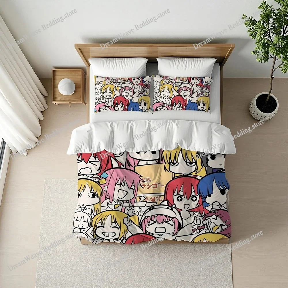 Bocchi the R-Rock Duvet Cover Set Home Style Bedding Soft Laundry Cotton Bed Student Dormitory Gift