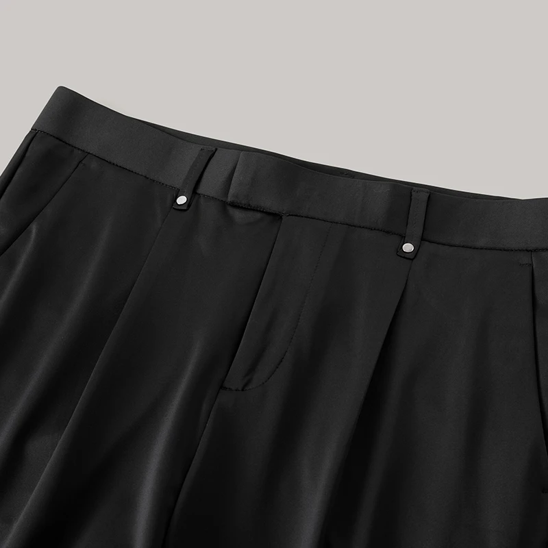 2023 New 100% Cotton Straight Pants Men Business Office Casual Long Pant Comfortable Thin Trousers Street Wear Solid Color