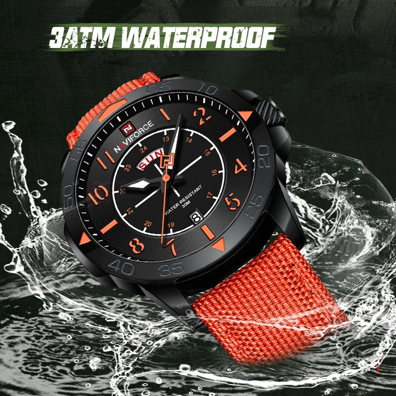 New Style NAVIFORCE Nylon Strap Men\'s Wristwatch Fashion Casual Man Waterproof Quartz Calendar Watch Original Brand Male Watches