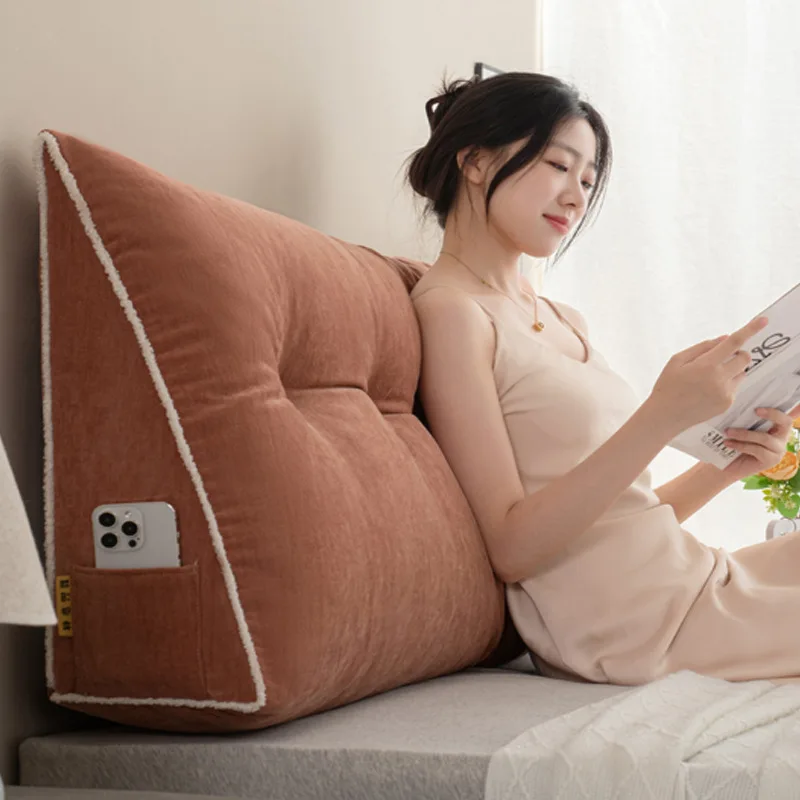 Large Triangular Headboard Wedge Bed Rest Reading Pillow Backrest Positioning Support Bolster Cushion 100/120/150/180/200cm 이불