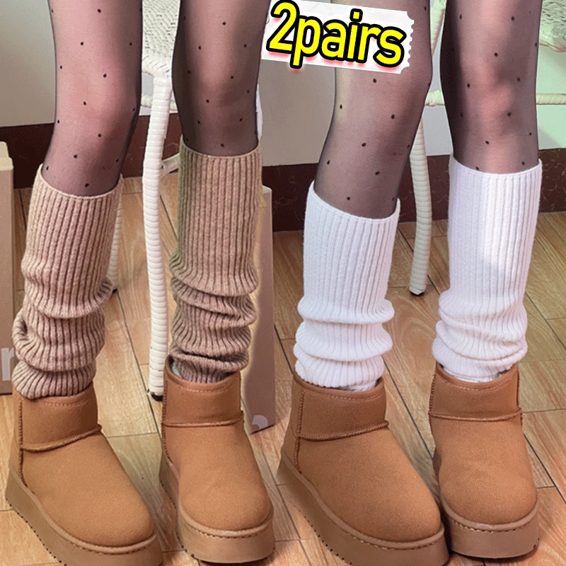 

Y2K Women's Leg Warmers Japanese Lolita Long Socks Wool Knitted Foot Cover Arm Warmer Autumn Winter Crochet Heap Sock Boot Cuffs