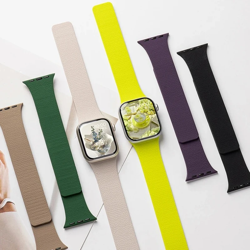 حزام سيليكون مغناطيسي لساعة أبل الترا 2 1 49 مللي متر 10 9 8 7 46 مللي متر 42 مللي متر 45 مللي متر 41 مللي متر استبدال معصمه لـ Iwact 6 5 4SE 44/40 مللي متر