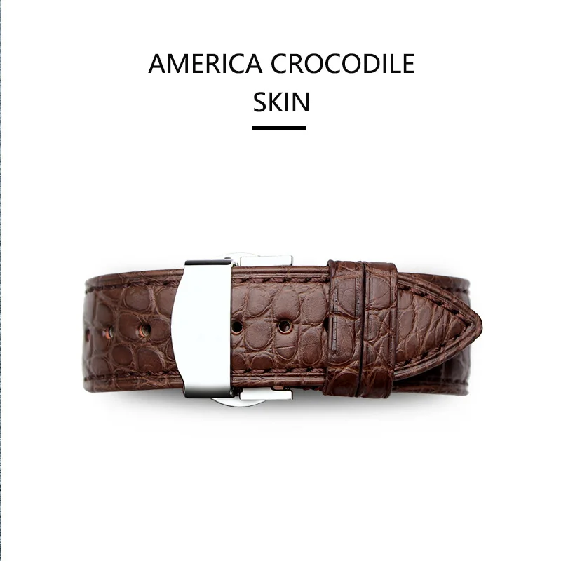 Watchband suitable for Cartier tank solo  round  PP genuine  crocodile leather High quality strap  soft watch strap bracelet