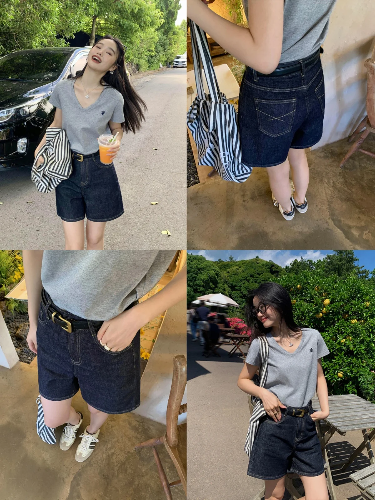 

Pusumede High Waist Loose Fit Casual Denim Shorts Women's Summer New Style A-Line Wide Leg Hot Pants Versatile Cotton Jeans