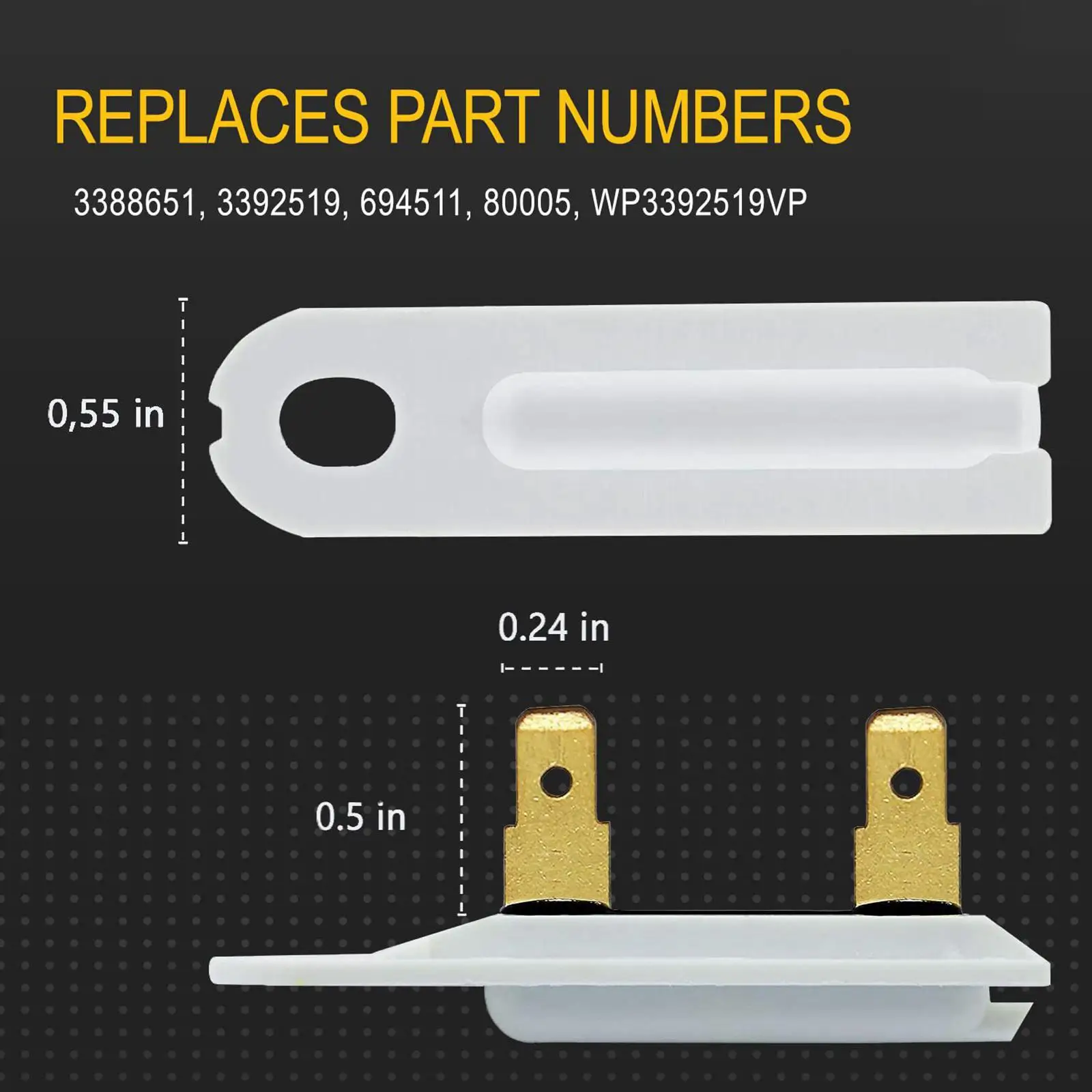 5x 3392519 Dryer Thermal Fuse Accessories Simple Installation Wear Resistance