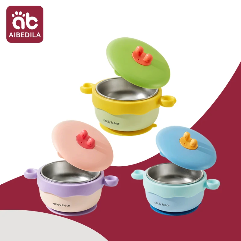 baby food PPSU bowl filled with water and insulated, tableware, anti drop and anti scald, constant temperature suction cup bowl