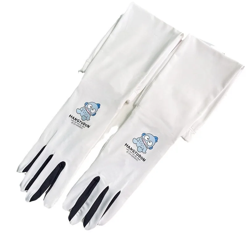 Miniso Sanrio قفازات واقية من الشمس طويلة للربيع والصيف للنساء مستشعر للثلج بالأشعة فوق البنفسجية ومضادة للانزلاق وشاشة لمس للأصابع في الهواء الطلق