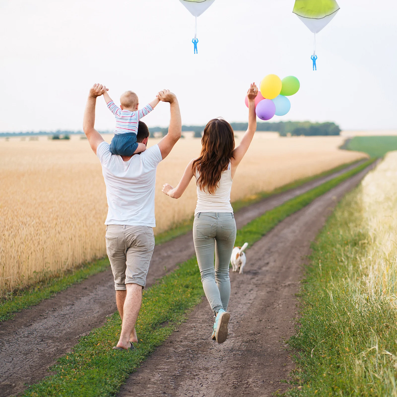 8 قطعة لتقوم بها بنفسك اللوحة المظلة الجنود فارغة تحلق للأطفال الأطفال ألعوبة المظلة الصغيرة في الهواء الطلق تحلق الجندي #4