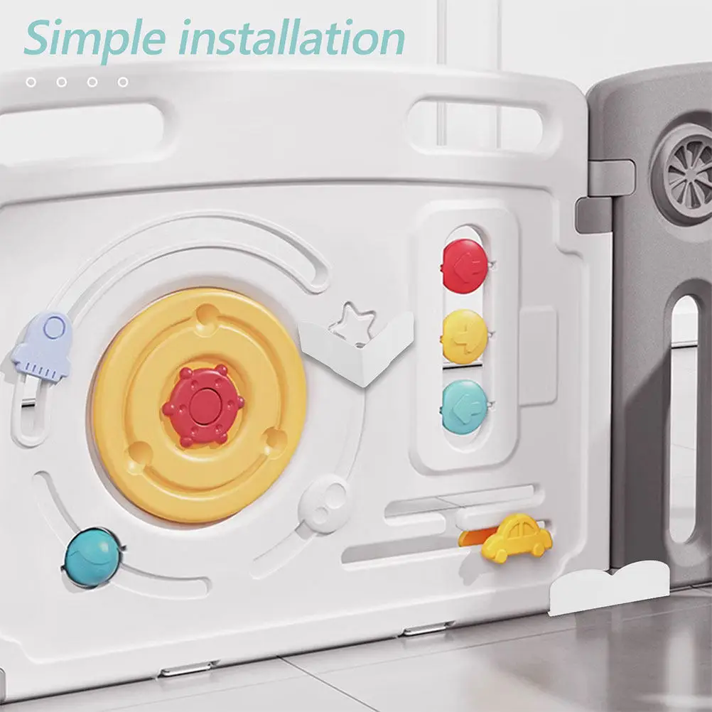 4 Pezzi Stabilizzatori per Box per Bambini, Base in Plastica Antiscivolo, Clip di Fissaggio, Accessori per Recinzione Domestica