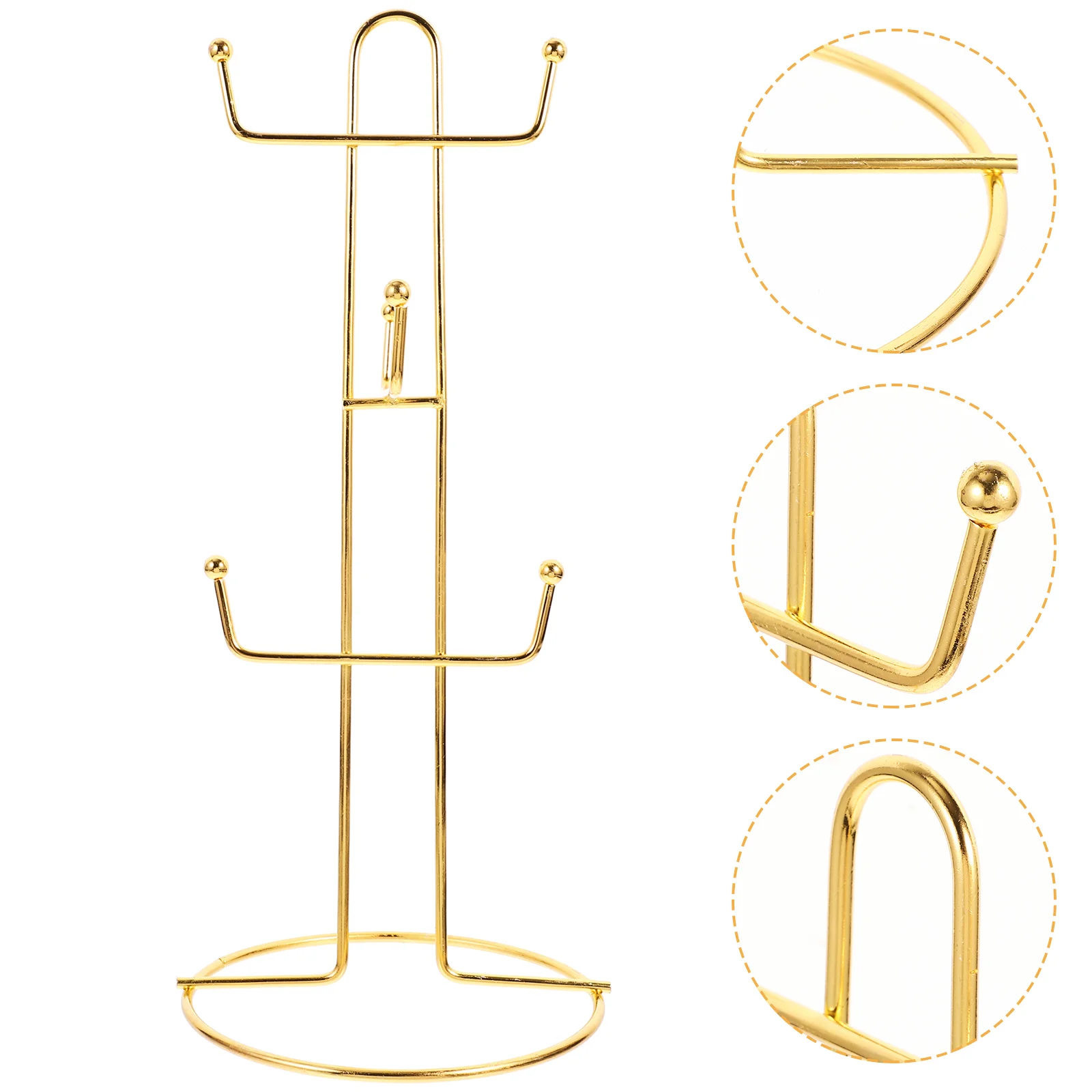 

Accessories for Coffee Cup Holder Mug Tree Organizer Rack Table Display Stand 31X13X13CM Golden Office