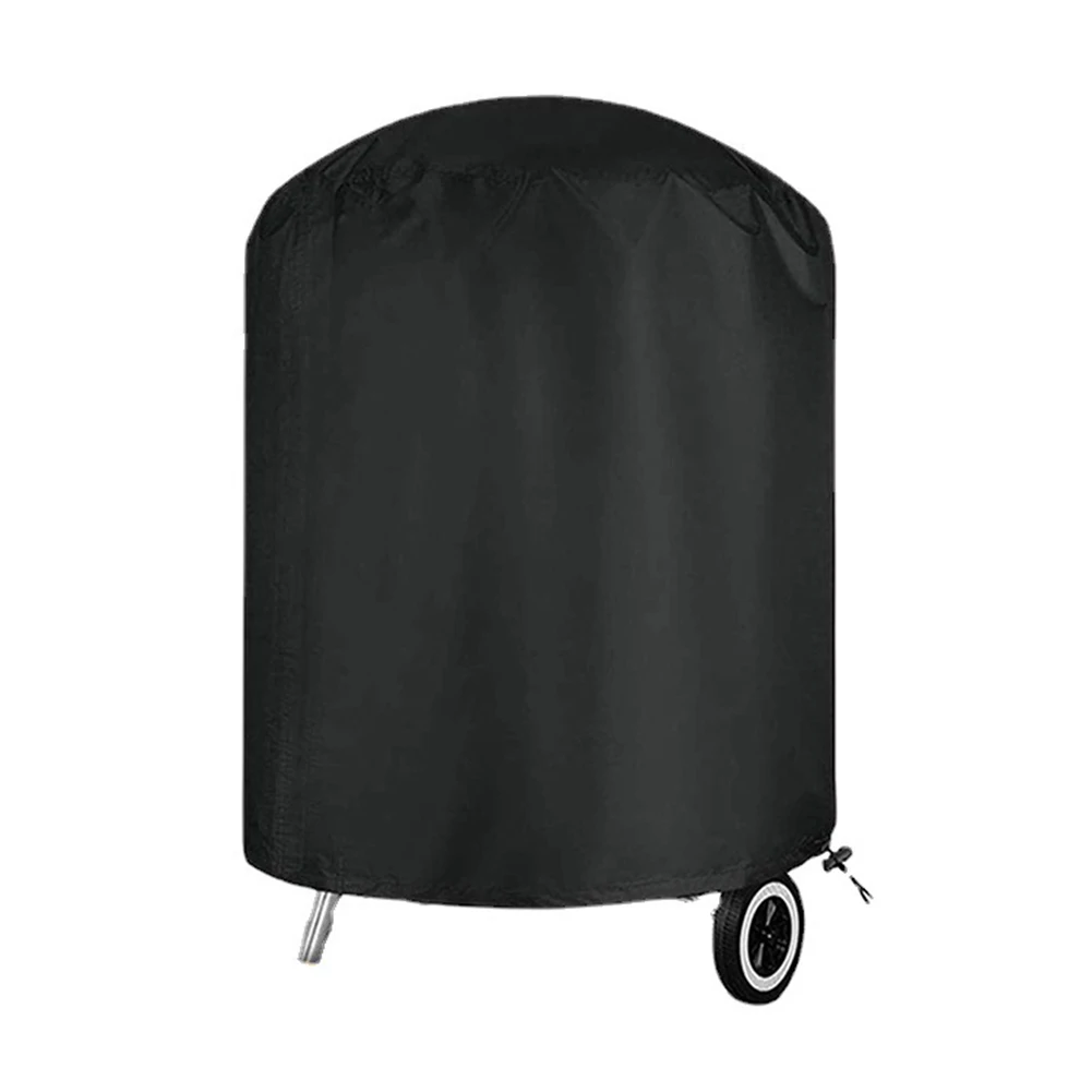 Round Waterproof Barbecue Grill Cover Heavy Duty Construction with Adjustable Fit for Maximum Protection Outdoors