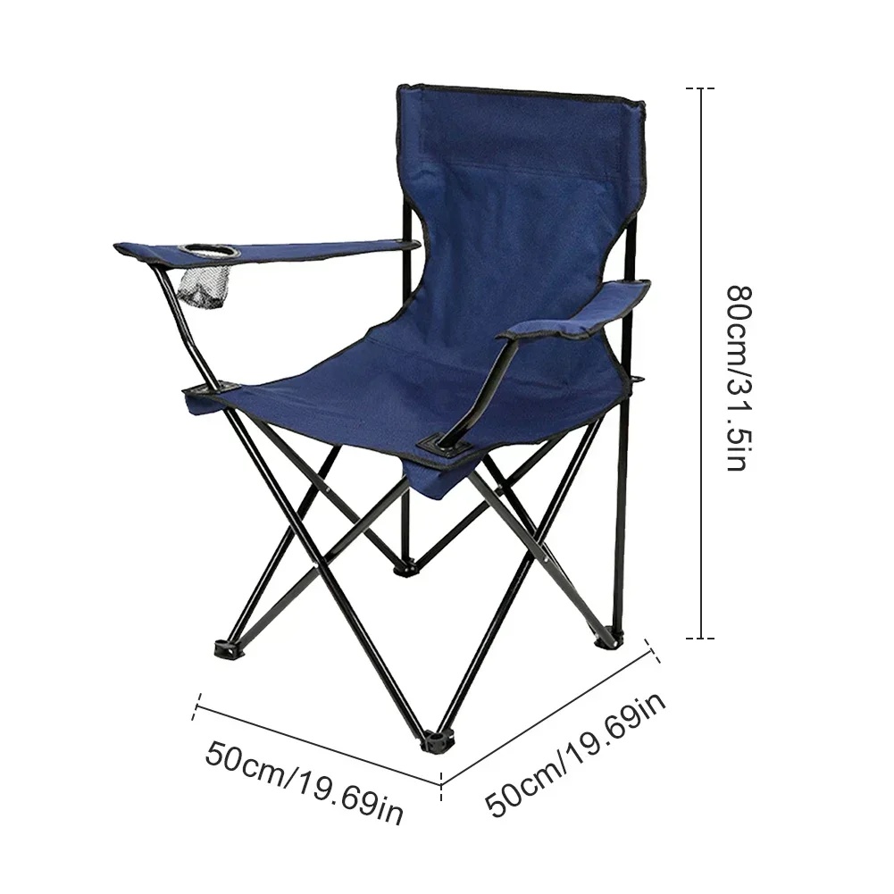 Camping Folding Chair Fishing Chair with Carrying Bag & Armrest Foldable Portable Camping Chair Heavy Duty for Travelling