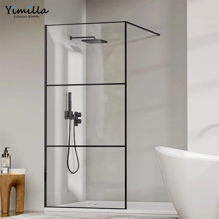 Customized Glass Shower Enclosure Rectangle Aluminium Frame Modern Design Soft Closing Feature Shower Screen for Bathroom