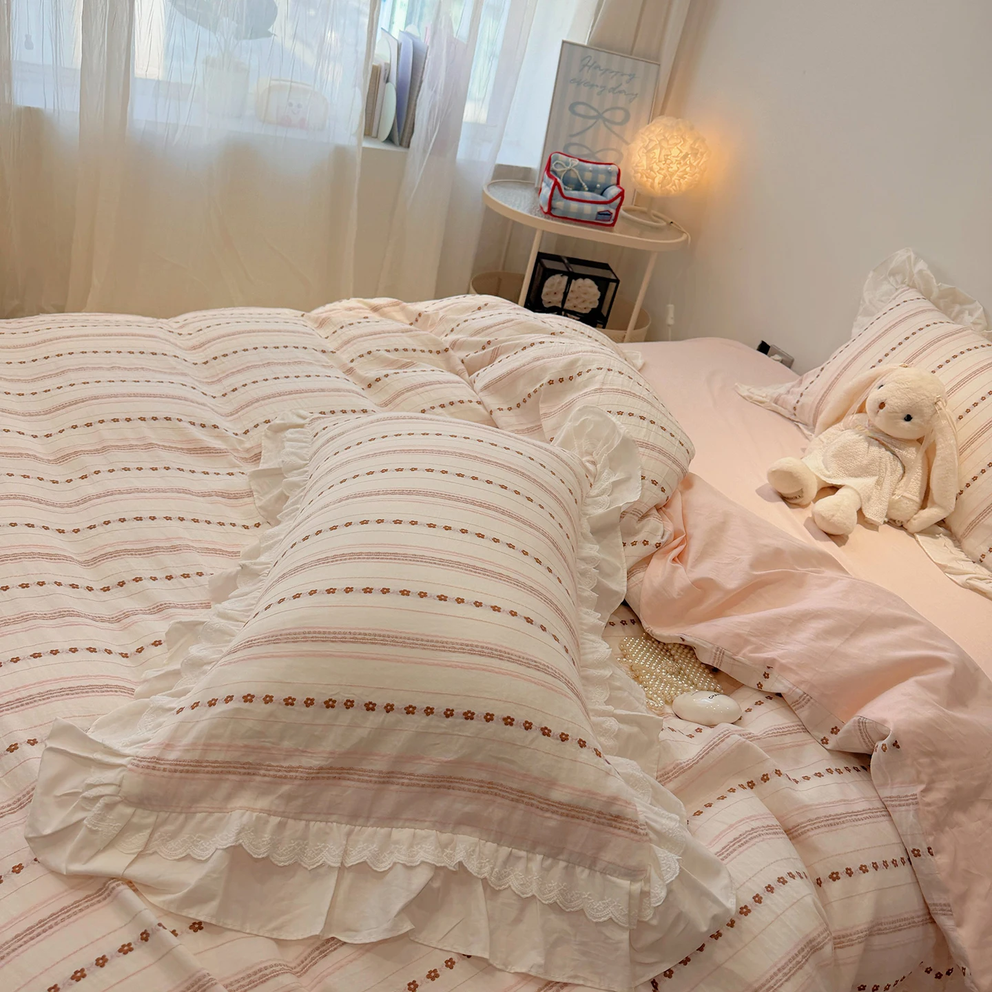 2026 Korean Princess Style Bedding Sets Grand Jacquard Quilt Cover Bedclothes Decor Woman Girls Bedroom Duvet Cover 4pcs