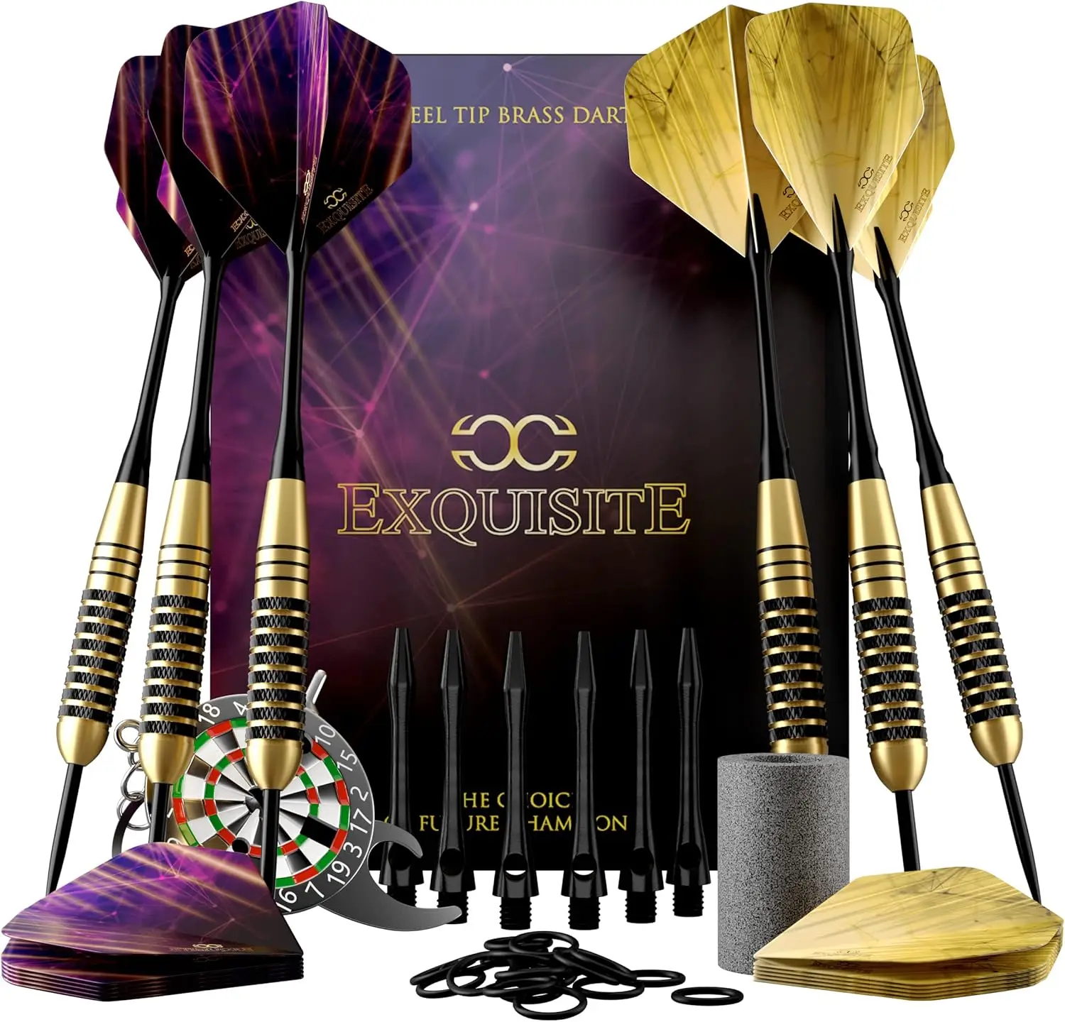 

Профессиональный набор дротиков со стальными наконечниками, латунными корпусами, металлическими наконечниками, дополнительными перьями, 12 алюминиевыми шафтами, инструментом для дротиков и чехлом