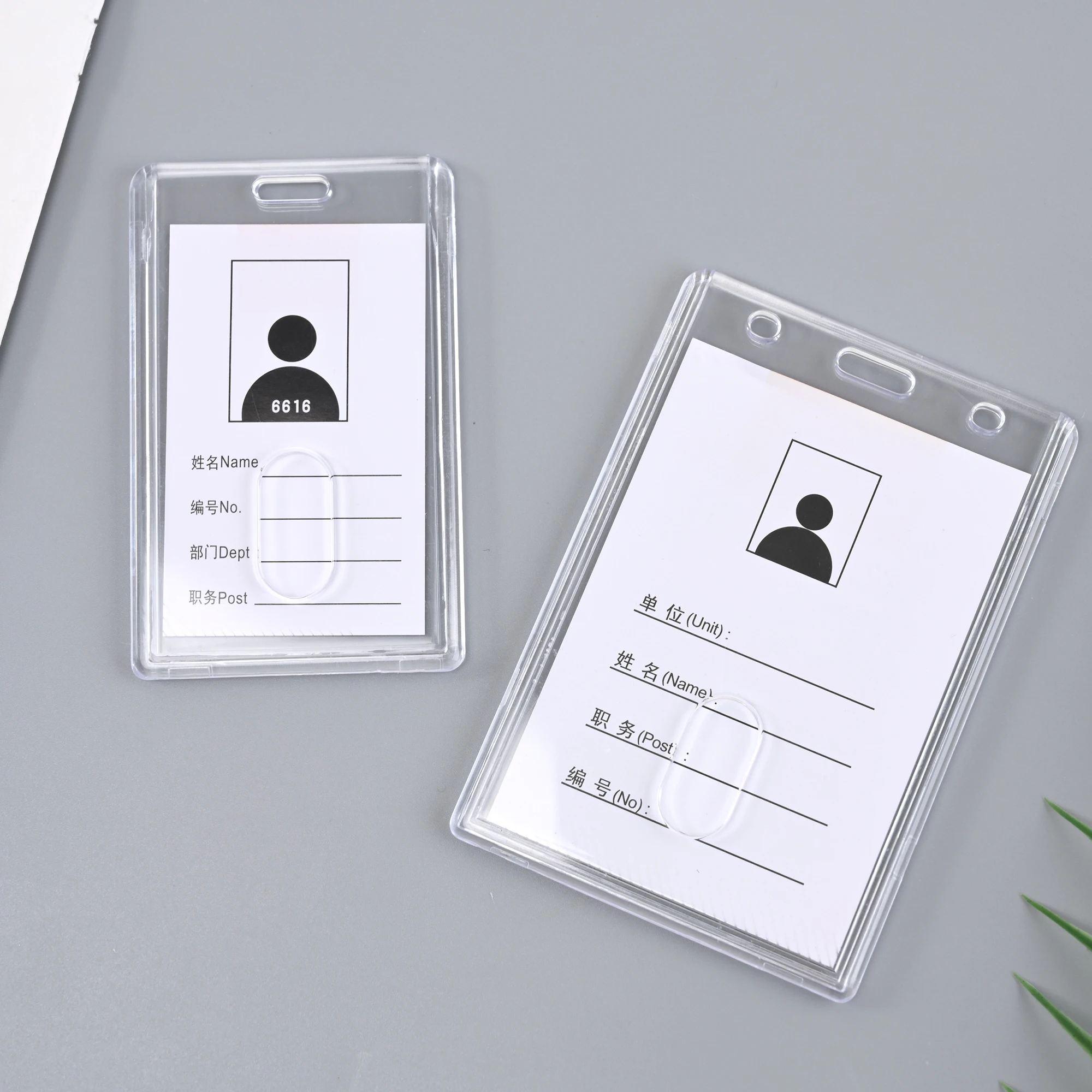 Acrylic Transparent Card Holders High Quality Badge Holder Simple Horizontal and Vertical Student ID Cover Office Supplies