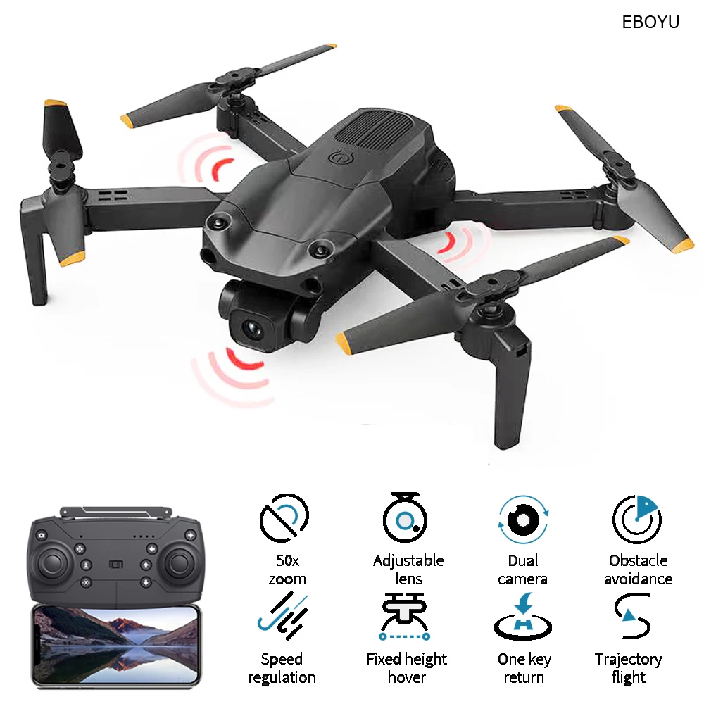 Eboyu-Drone s172 rc,3面,wifi,fpv,4k hd,折りたたみ式rcクワッドコプター,家庭用飛行中