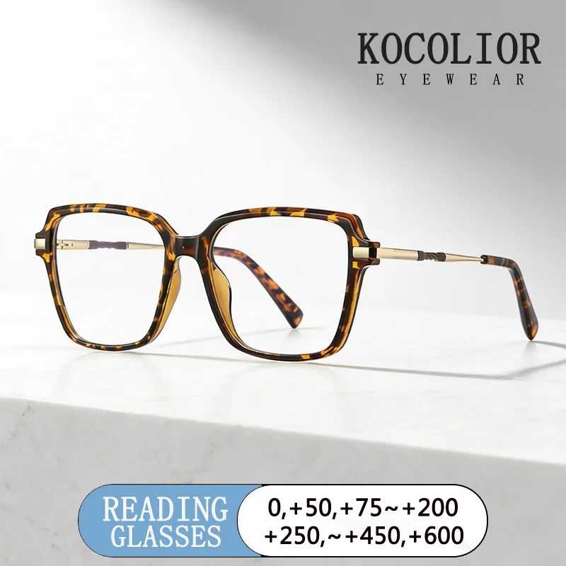 

Fashion Simple Large Frame Cat Eye Frame Men Women Anti Blue Light Prescription Customized Reading Glasses Presbyopia +100 +200