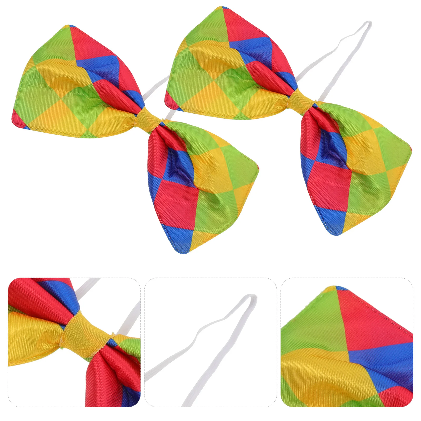 

2Pcs Oversized Jumbo Bowknot Tie Masquerade Performance Funny Party Bowtie Rainbow Design Cosplay Theme Celebration