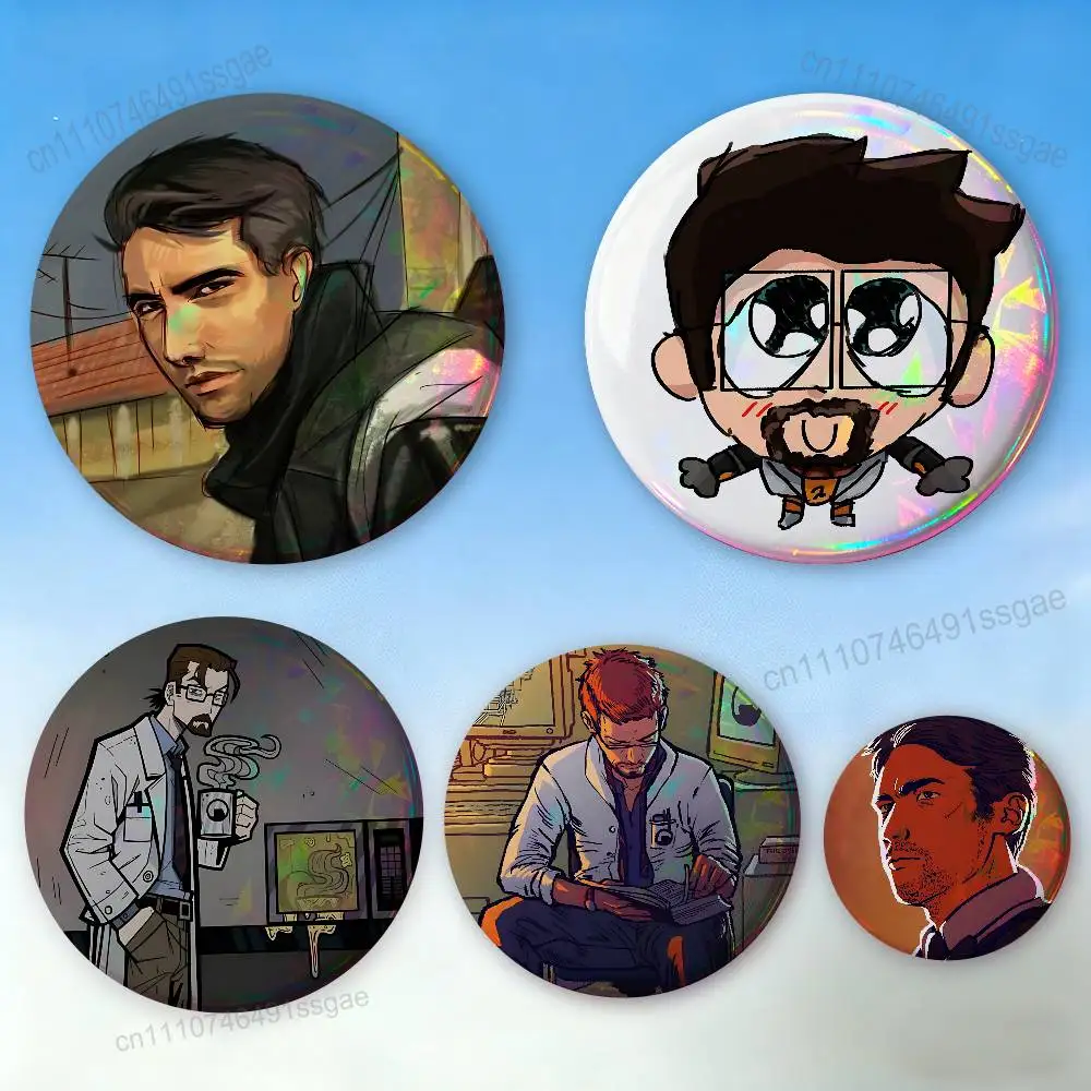 

H-Half Life Barney Calhoun Badge Pins For Friend, Backpack, Clothing, Collectible Accessories, Jewelry Gift