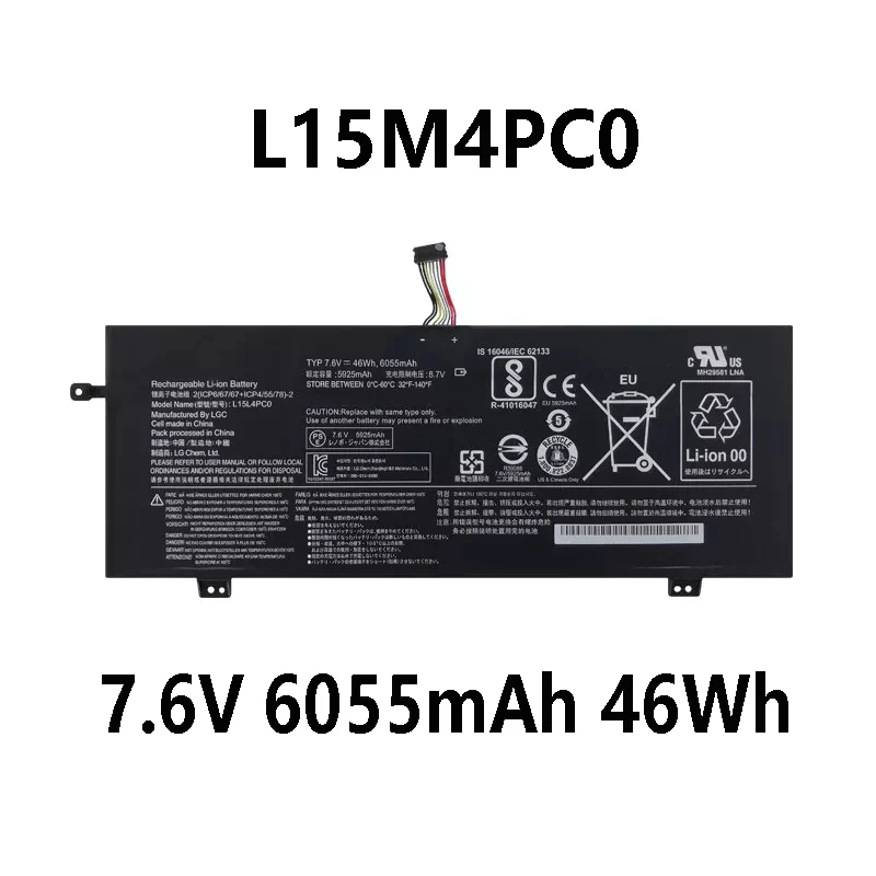 L15L4PC0 7.6V 6055mAh 46Wh Laptop Battery for Lenovo IdeaPad 710S-13ISK/IKB Xiao Xin Air 13 Pro K22-80 V730-13 L15M6PC0 L15M4PC0