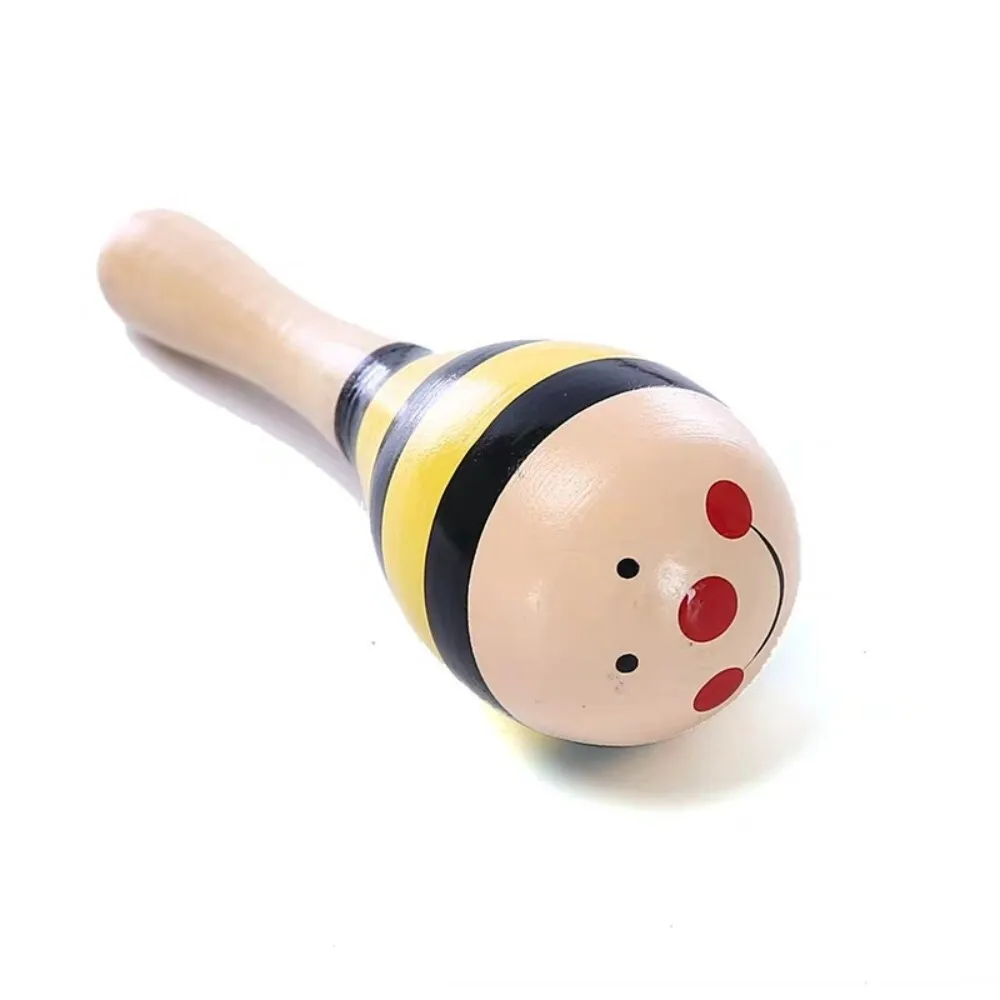 Wooden Small Hammer Toy for Babies 0 3 Years Practice Grasping Skills with Cartoon Sand Ball Rattle Developmental Activity