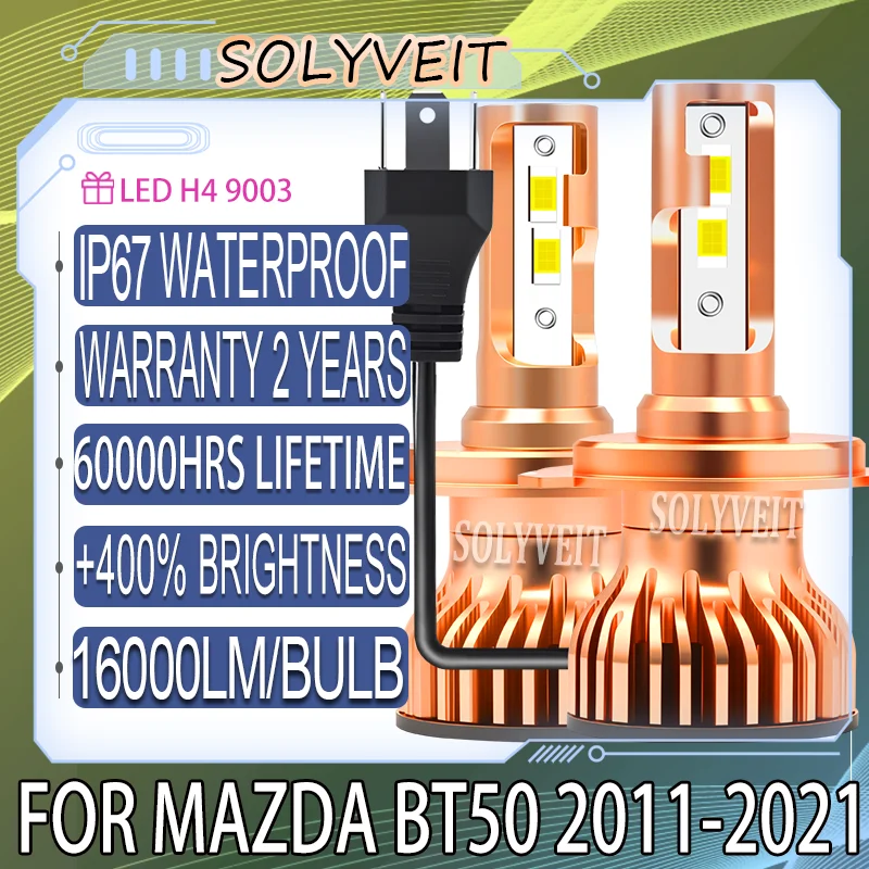 

Wide Beam Range Enhanced Night Visibility High Low Beam Headlight Bulb For MAZDA BT50 2011 201 2013 2014 2015 2016 2017-2021