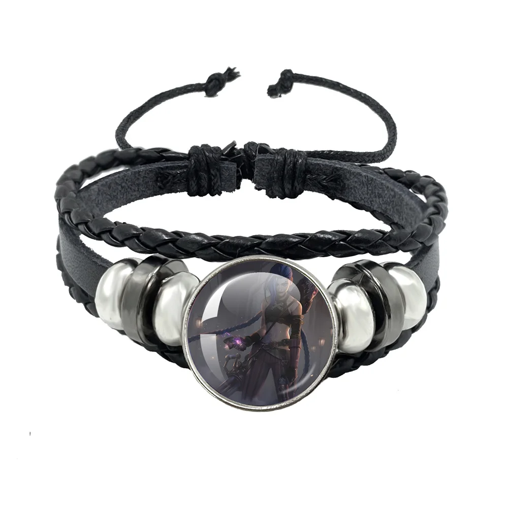 Arcane 2 Jinx ekko Leather Rope Bracelet Art Multilayer Braided Bracelets Bangles Handmade Charm Jewelry - view 2