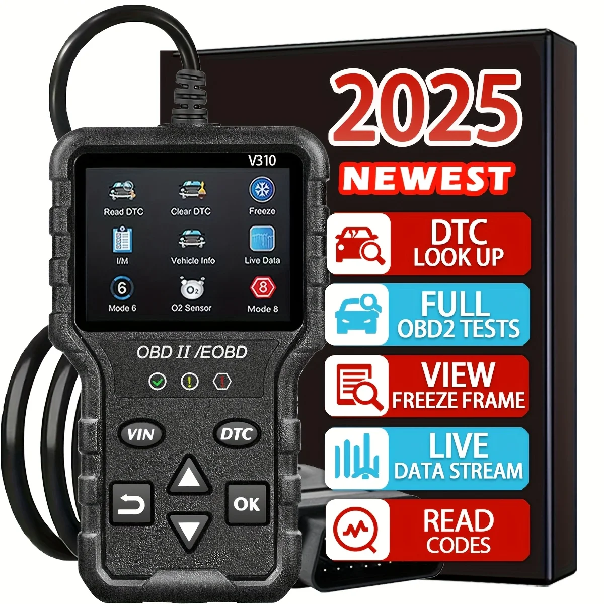 Car Voltage Tester Engine Fault Code Reader Car Obd2 V310 Scanner Diagnostic Tool Can Charging Tester Diagnostic Tool Suitable