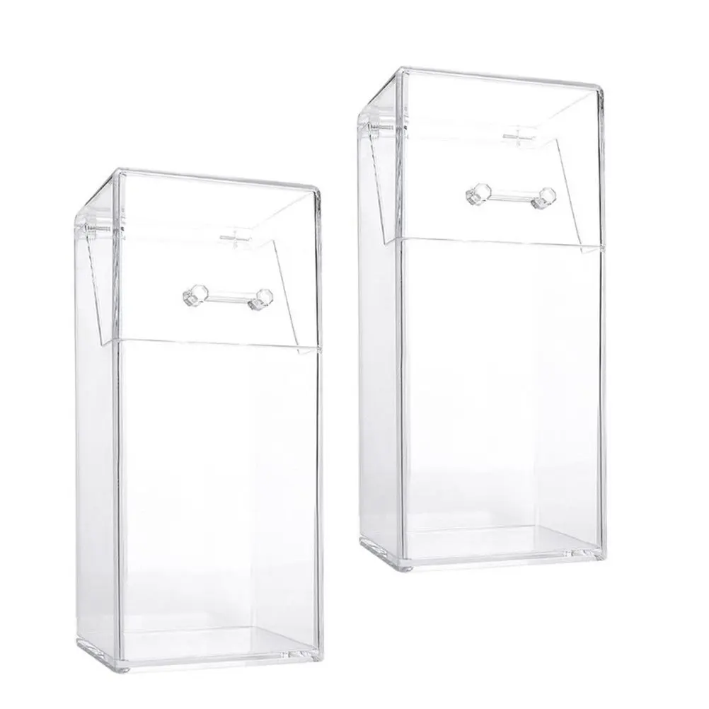 

2 шт. прозрачные акриловые коробки для хранения, подставки для ручек, настольные органайзеры, контейнеры для кистей для макияжа, вместительные футляры для косметики