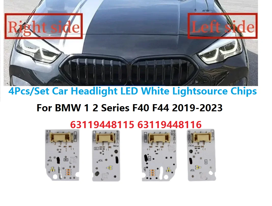 4Pcs/Set Car LED Headllight White Lightsource DRLChips Board For BMW 1 2 Series F40 F44 2019-2023 63119448115 63119448116